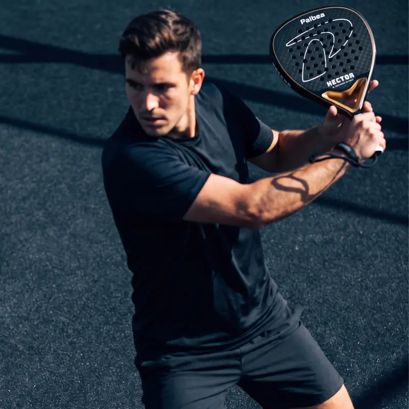 Player hitting a backhand with HECTOR