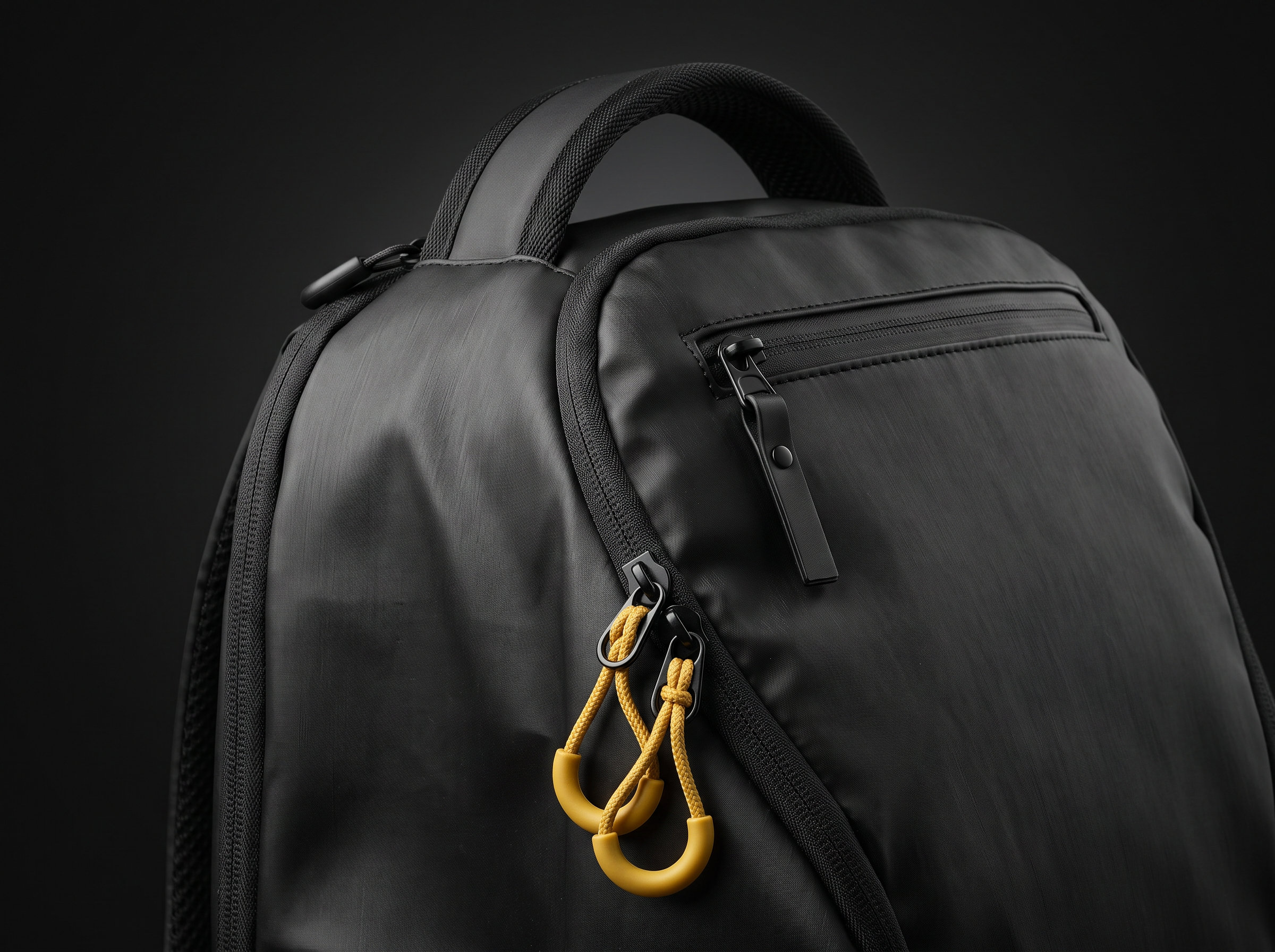 P-BAG detail with yellow/gold puller