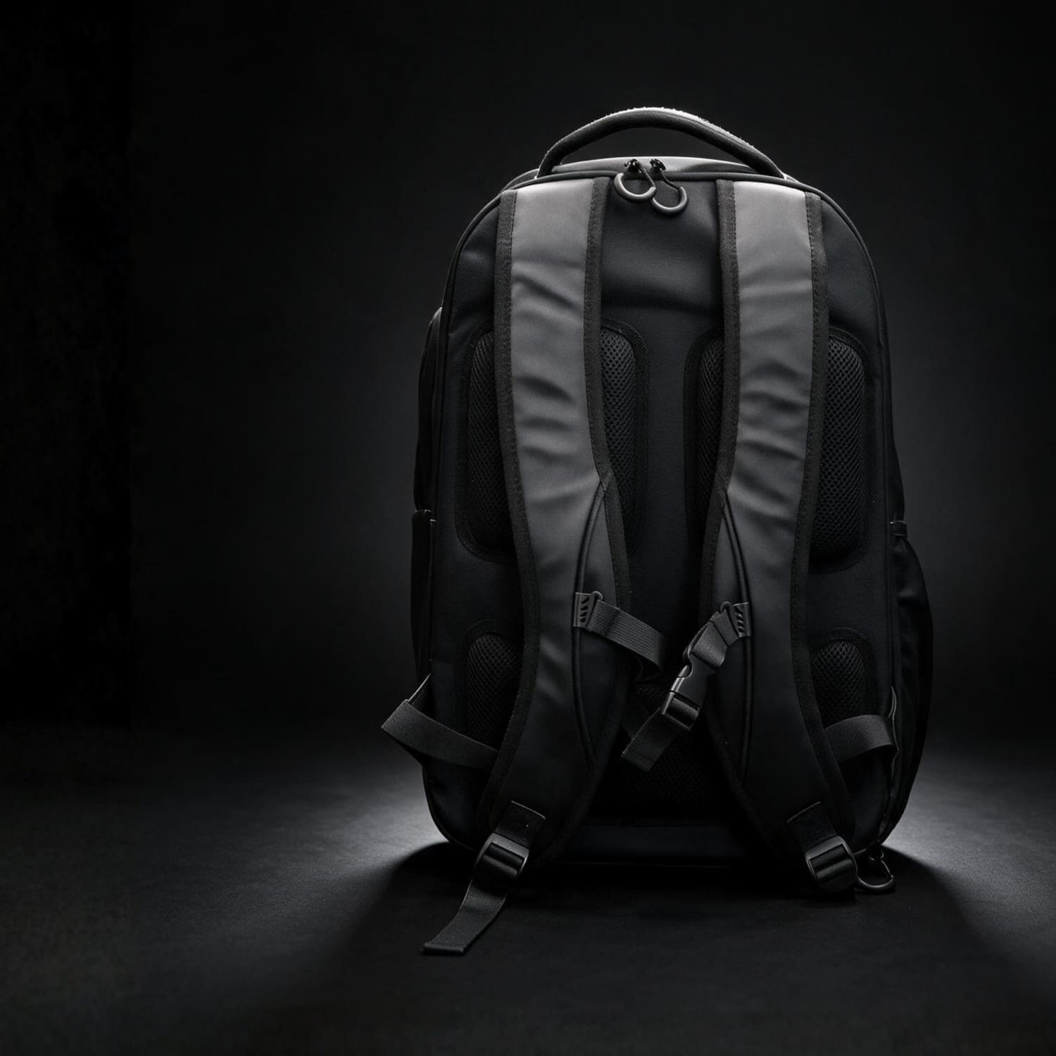 Padded back panel and ergonomic straps of the P-BAG