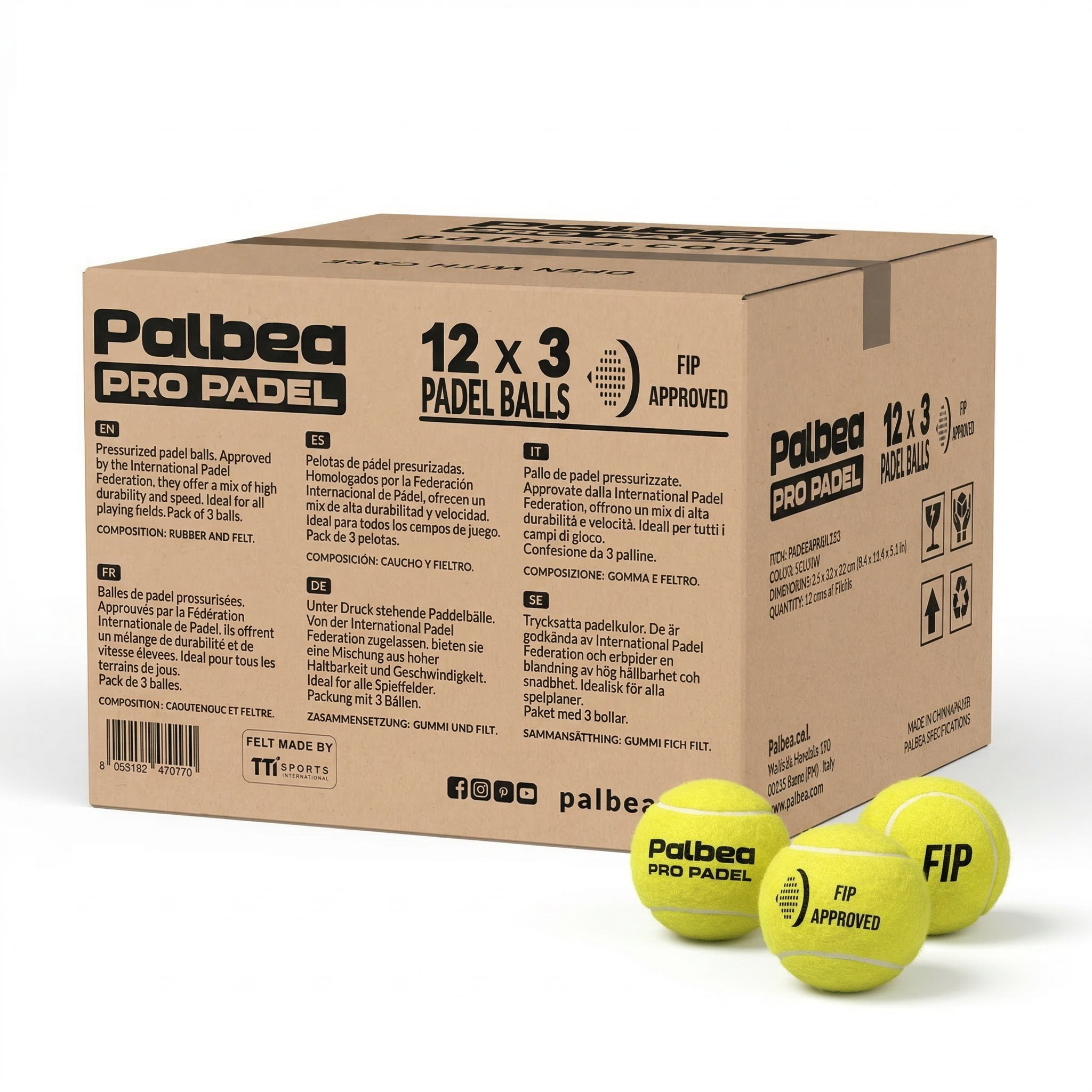 Box 12 tubes · 36 balls