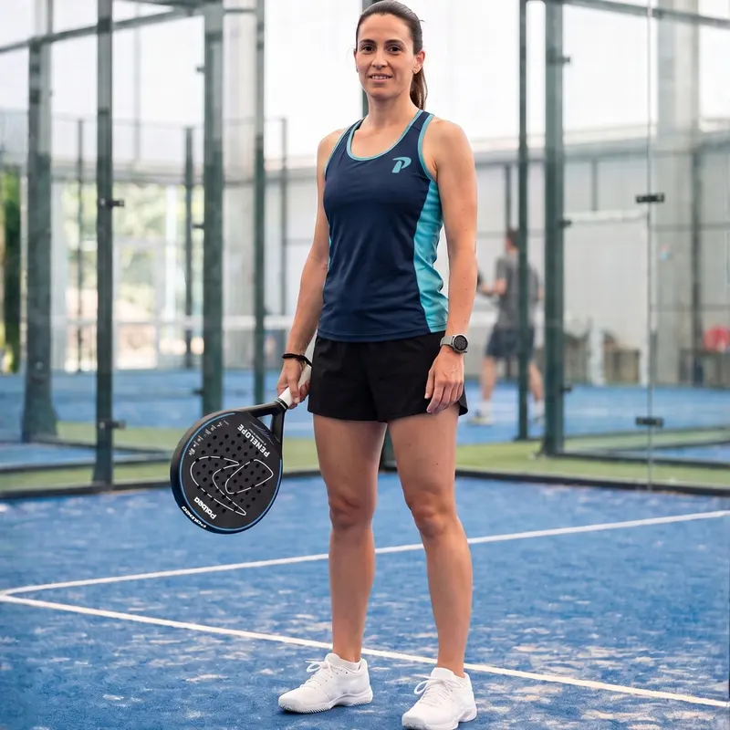 Woman player on court with PENELOPE
