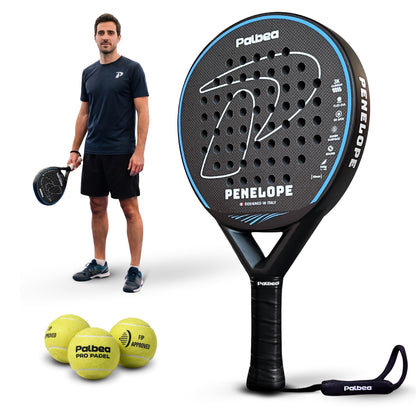 PENELOPE racchetta da padel Palbea, con giocatore per le proporzioni