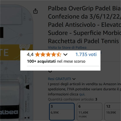 Extra Tight White Padel OverGrip - Pack of 3