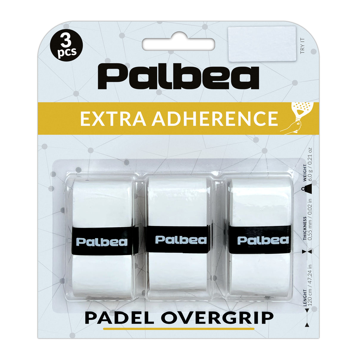 Extra Tight White Padel OverGrip - Pack of 3